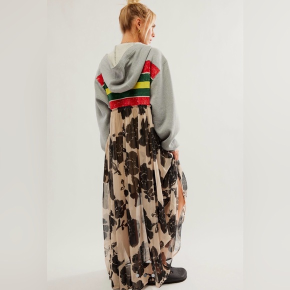 Free People Bali Delilah Maxi Dress Cream Combo Size S - Picture 2 of 10